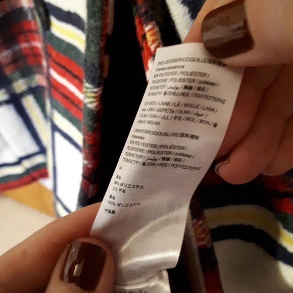 COPY - NWT Desigual red & white tartan print coat jacket - Picture 12 of 14